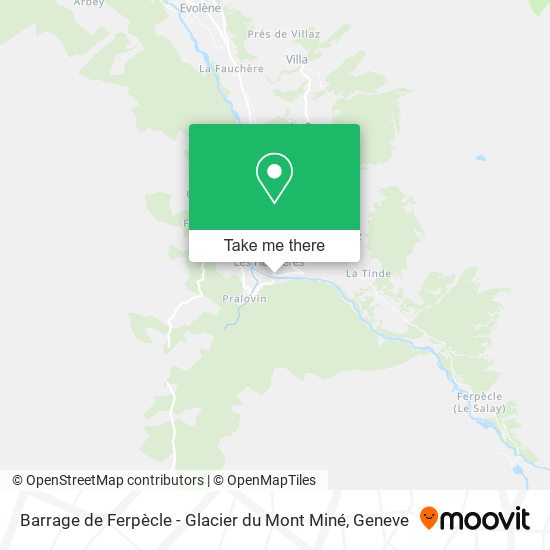 Barrage de Ferpècle - Glacier du Mont Miné map