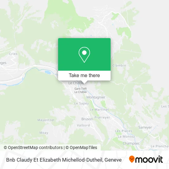 Bnb Claudy Et Elizabeth Michellod-Dutheil map