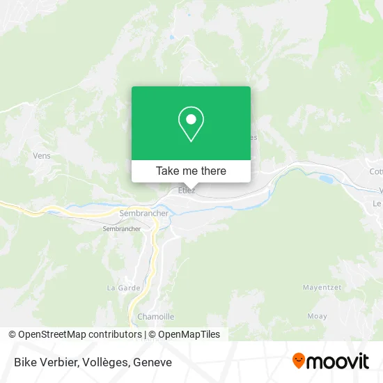 Bike Verbier, Vollèges map