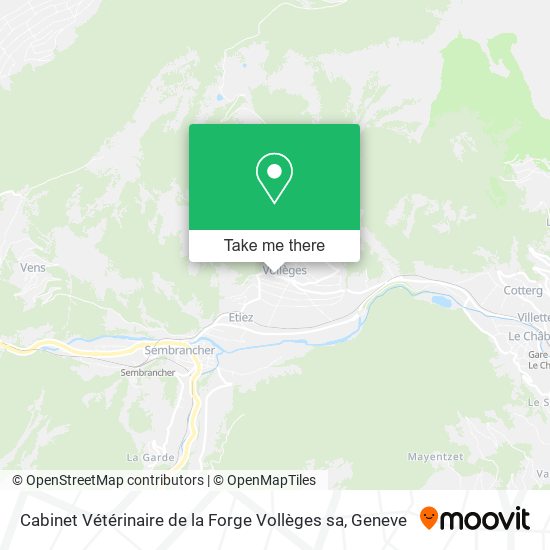 Cabinet Vétérinaire de la Forge Vollèges sa map