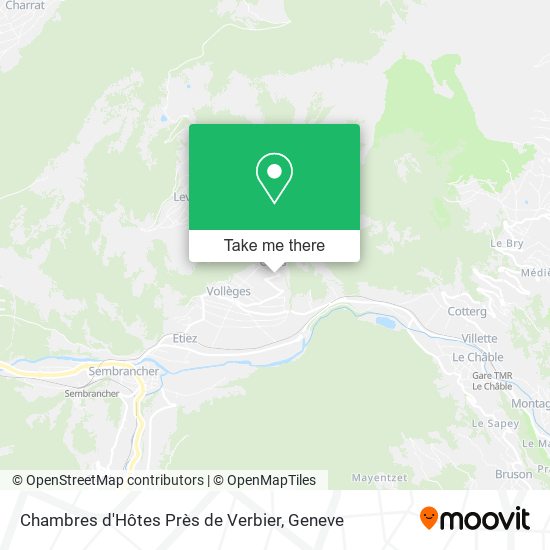 Chambres d'Hôtes Près de Verbier map