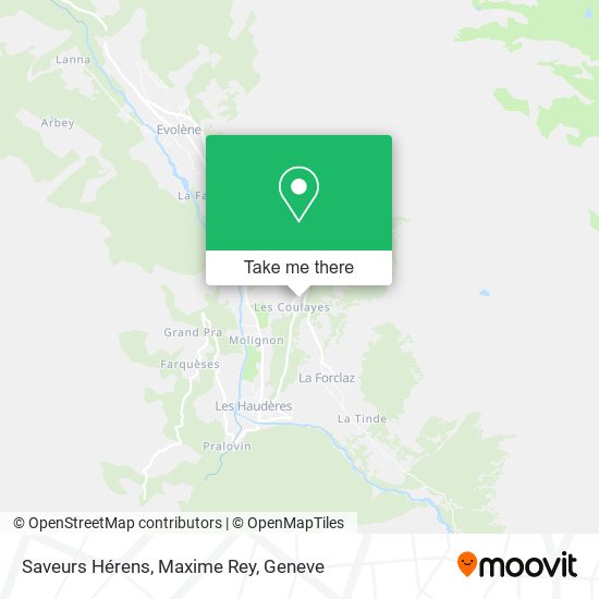 Saveurs Hérens, Maxime Rey map
