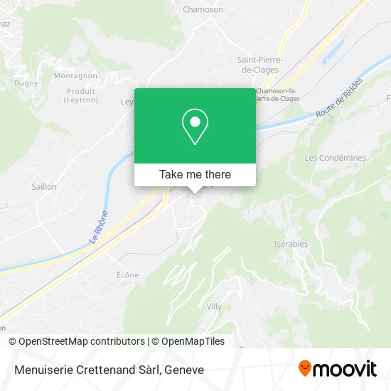 Menuiserie Crettenand Sàrl map
