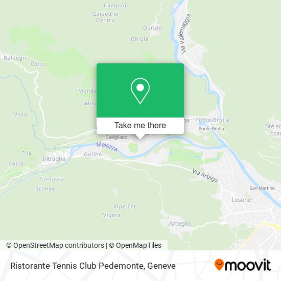 Ristorante Tennis Club Pedemonte map