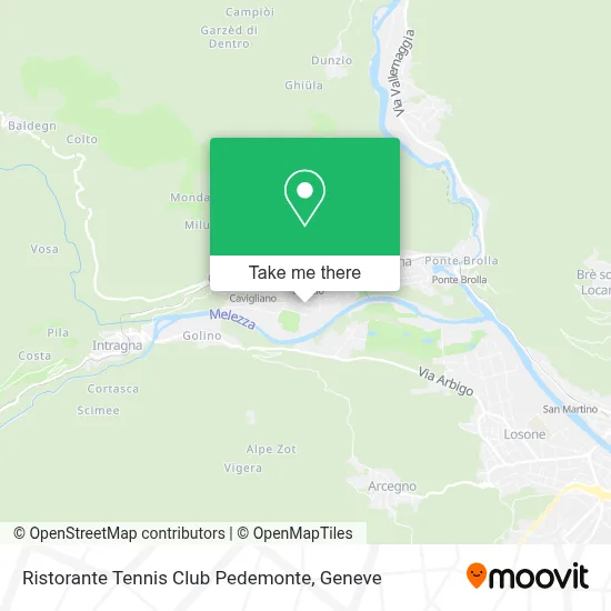 Ristorante Tennis Club Pedemonte map