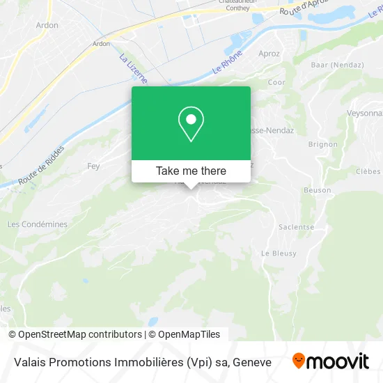 Valais Promotions Immobilières (Vpi) sa map
