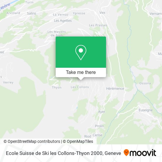Ecole Suisse de Ski les Collons-Thyon 2000 map