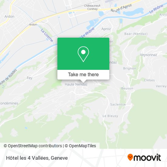 Hôtel les 4 Vallées map