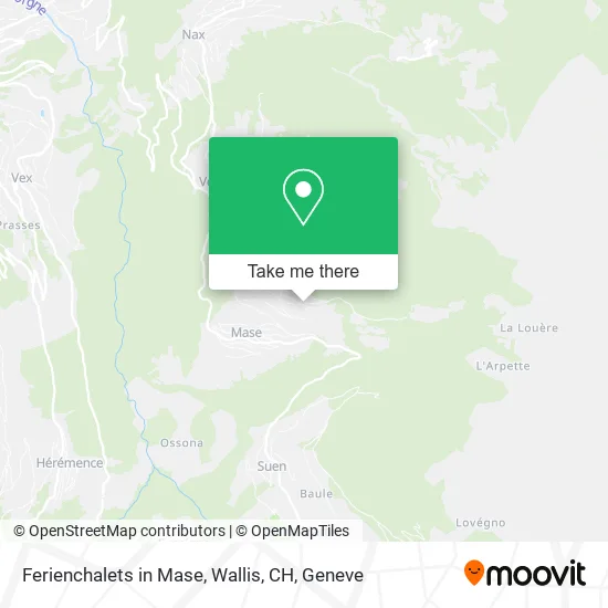 Ferienchalets in Mase, Wallis, CH map