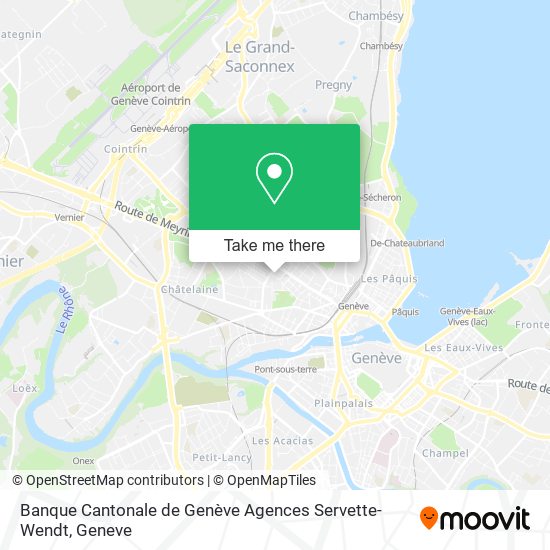 Banque Cantonale de Genève Agences Servette-Wendt map