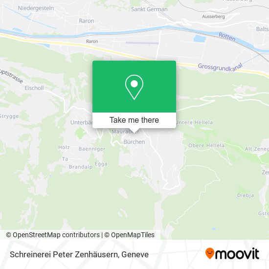 Schreinerei Peter Zenhäusern map