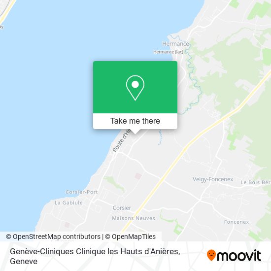 Genève-Cliniques Clinique les Hauts d'Anières map