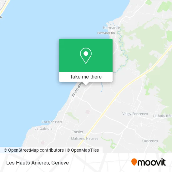 Les Hauts Anières map