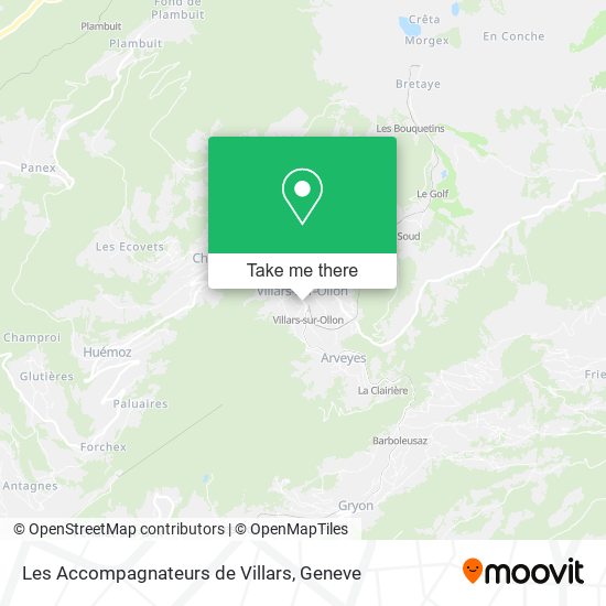 Les Accompagnateurs de Villars map