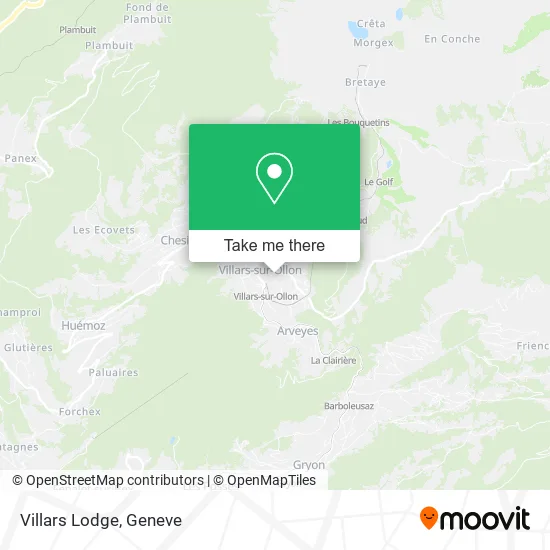 Villars Lodge map