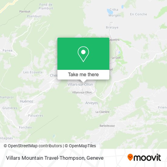 Villars Mountain Travel-Thompson Karte