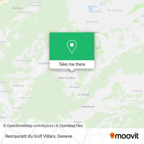 Restaurant du Golf Villars plan