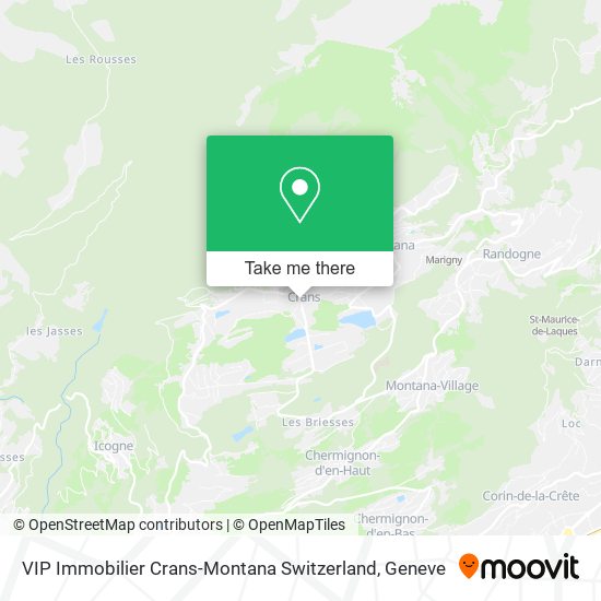 VIP Immobilier Crans-Montana Switzerland map
