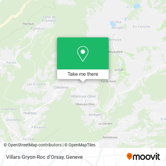 Villars-Gryon-Roc d'Orsay map