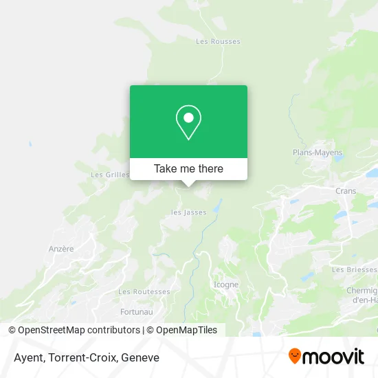 Ayent, Torrent-Croix map