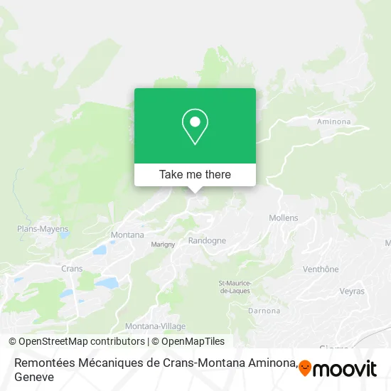Remontées Mécaniques de Crans-Montana Aminona map