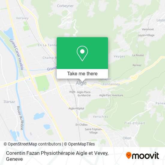 Corentin Fazan Physiothérapie Aigle et Vevey map
