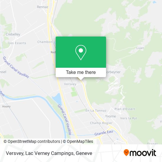 Versvey, Lac Verney Campings map