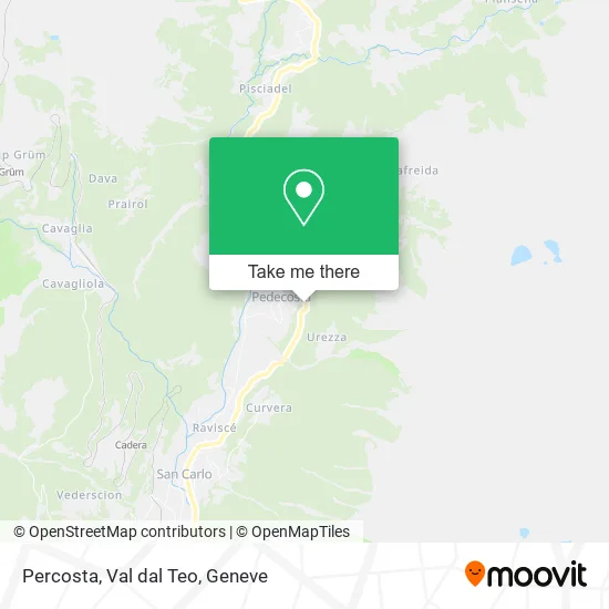 Percosta, Val dal Teo map