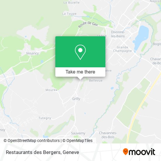 Restaurants des Bergers map