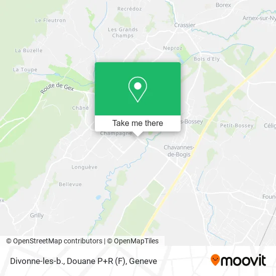 Divonne-les-b., Douane P+R (F) map