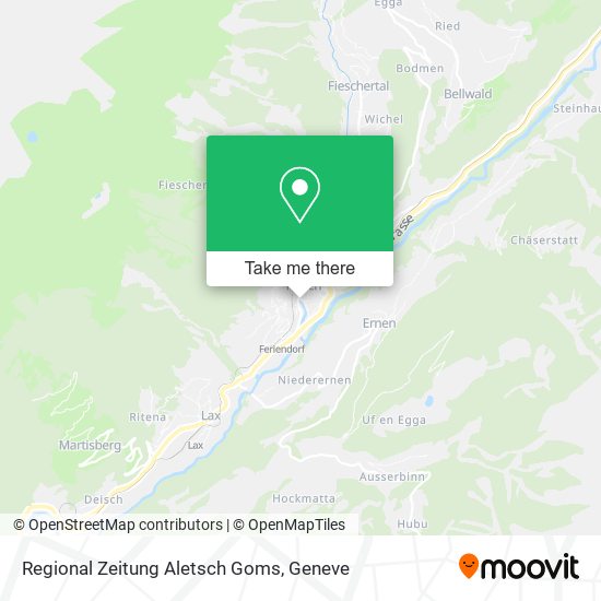 Regional Zeitung Aletsch Goms map