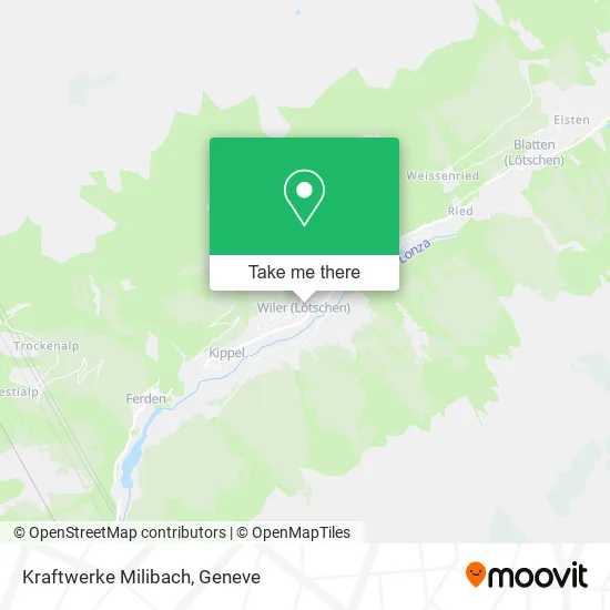 Kraftwerke Milibach map
