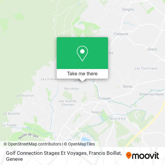 Golf Connection Stages Et Voyages, Francis Boillat map