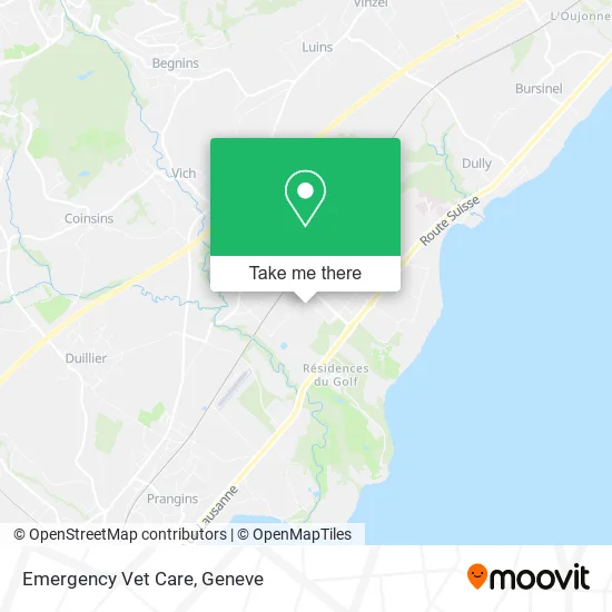 Emergency Vet Care map