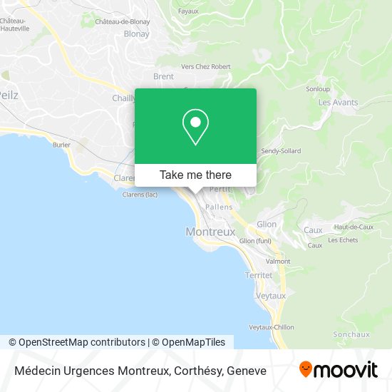 Médecin Urgences Montreux, Corthésy map