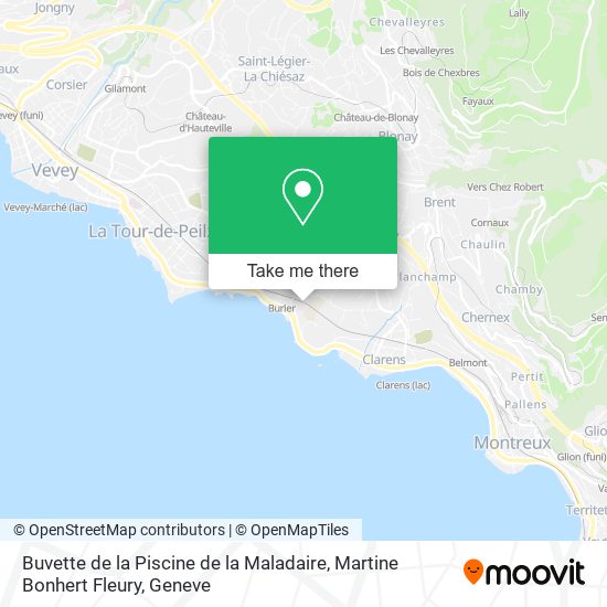 Buvette de la Piscine de la Maladaire, Martine Bonhert Fleury map