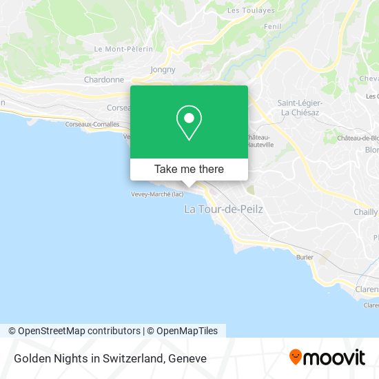 Golden Nights in Switzerland map