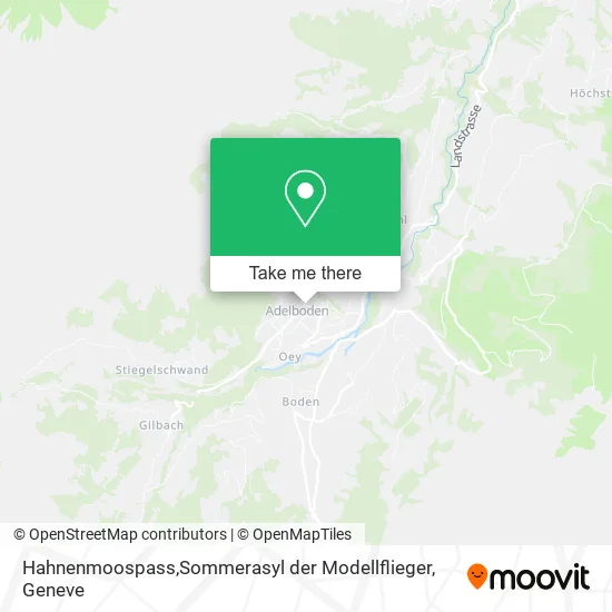 Hahnenmoospass,Sommerasyl der Modellflieger map