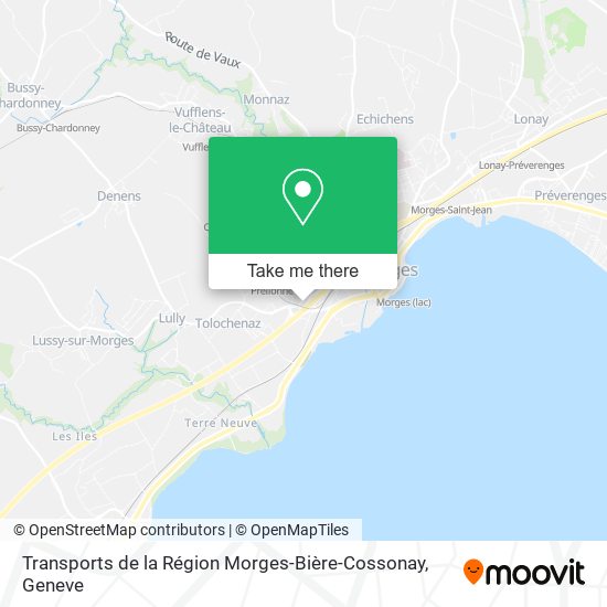 Transports de la Région Morges-Bière-Cossonay plan