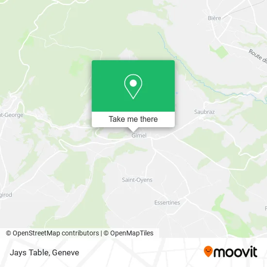 Jays Table map