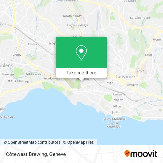Côtewest Brewing map