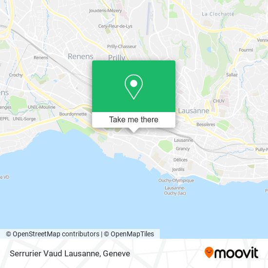 Serrurier Vaud Lausanne map