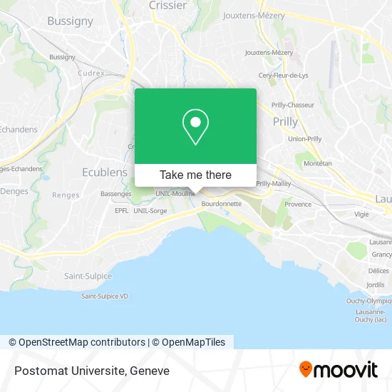 Postomat Universite map