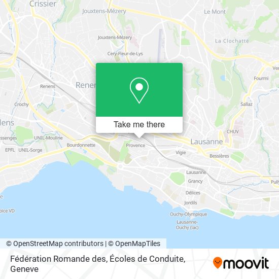 Fédération Romande des, Écoles de Conduite map