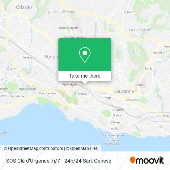 SOS Clé d'Urgence 7j / 7 - 24h / 24 Sàrl map