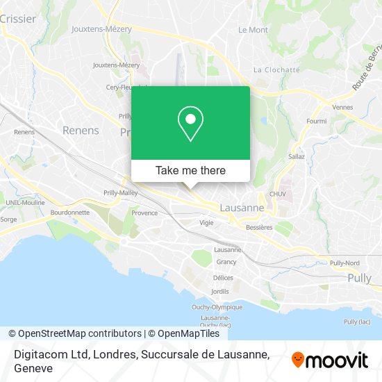 Digitacom Ltd, Londres, Succursale de Lausanne map