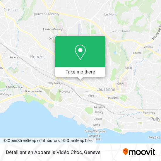 Détaillant en Appareils Vidéo Choc map