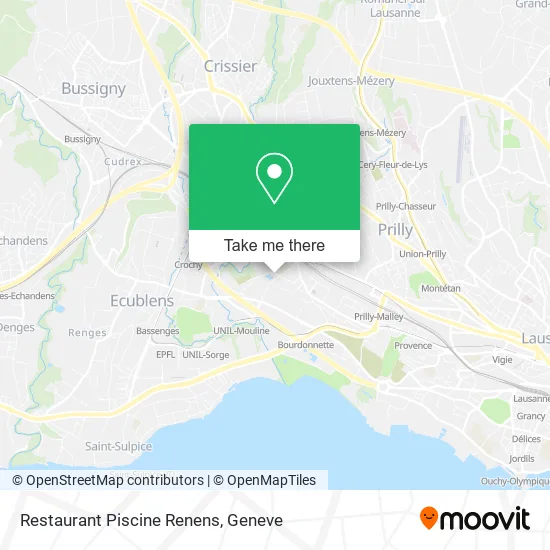 Restaurant Piscine Renens map