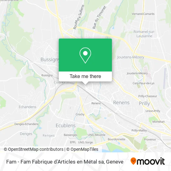 Fam - Fam Fabrique d'Articles en Métal sa map