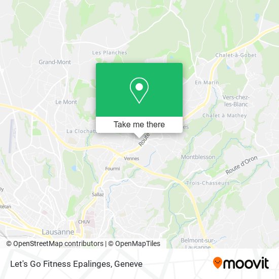 Let's Go Fitness Epalinges map